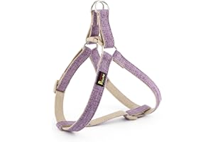 Plutus Pet Cotton Hemp Step in Dog Harness, Sustainable, Lightweight and Escape-Proof, Quick Fit Dog Harness for Puppy Small Medium and Large Dogs, Lavender, M