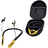 DEWALT Bluetooth Neckband Headphones Protective Case Sets, Wireless Earbuds w/ 30H Playtime, Noise Isolation, IPX6 Jobsite-Re