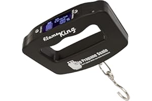 Flame King Propane Tank Digital Scale for 5LB, 10LB, 20LB, 30LB, 40 LB Propane Tanks, (Black)