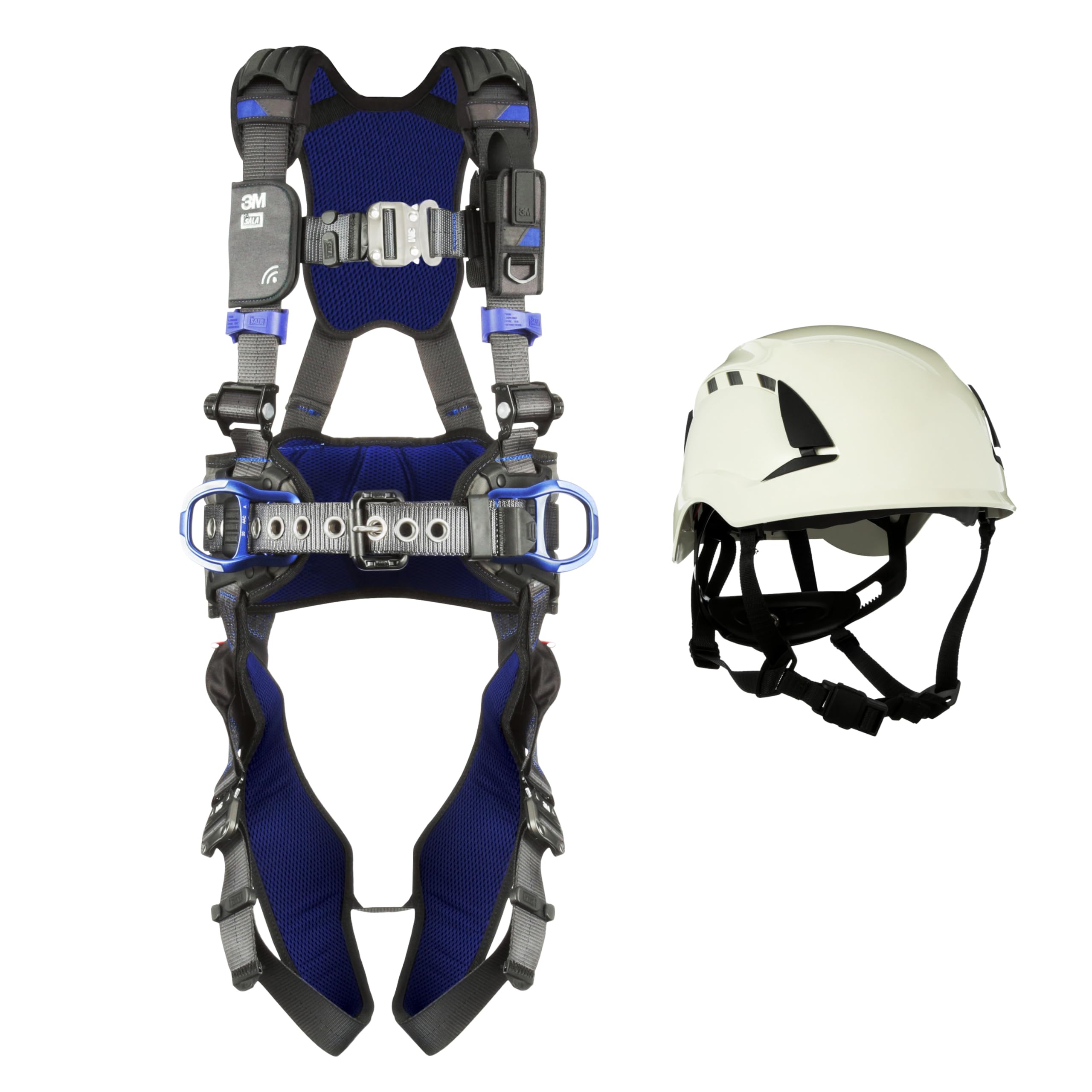 3M DBI-SALA ExoFit X300 Comfort Construction Positioning Safety Harness, Medium with Climbing Style Inspired Safety Helmet Image