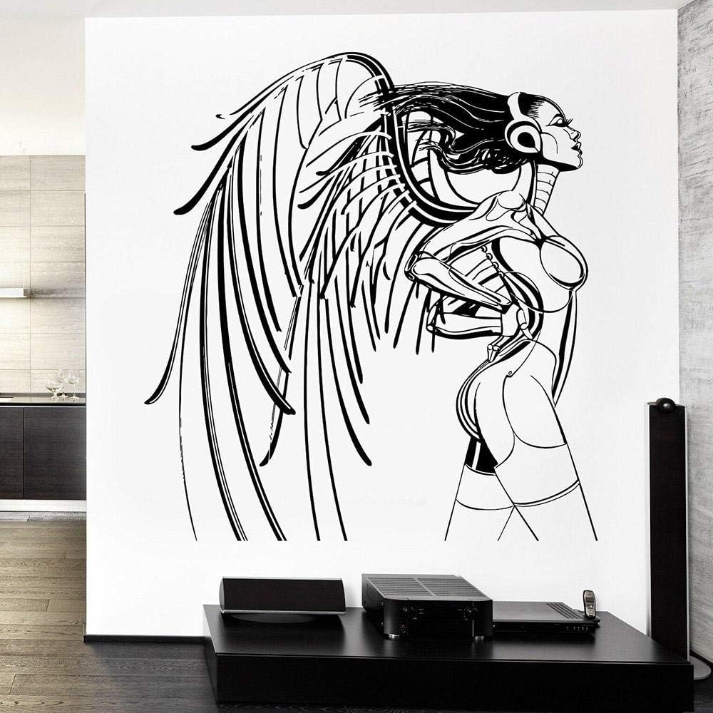 XXYQ Wall Stickers Cyber ​​Girl Angel Decor Living Room Music Wall Sticker for Bedroom