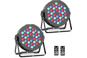 YEESITE 36LED RGB Stage Lights 2Pack - 36W Corded DJ Par Light Sound Activated Remote & DMX Control Uplights for Events Wedding Church DJ Party Club Music Dance Live Show Stage Lighting