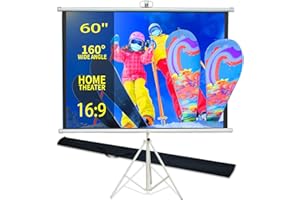TRMESIA 60 Inch Projector Screen Portable with Stand & Carry Bag, 4:3 Aspect Ratio, Lightweight Foldable Design for Home Theater & Outdoor Movies, Easy Setup Indoor Outdoor Projection Screen (60")
