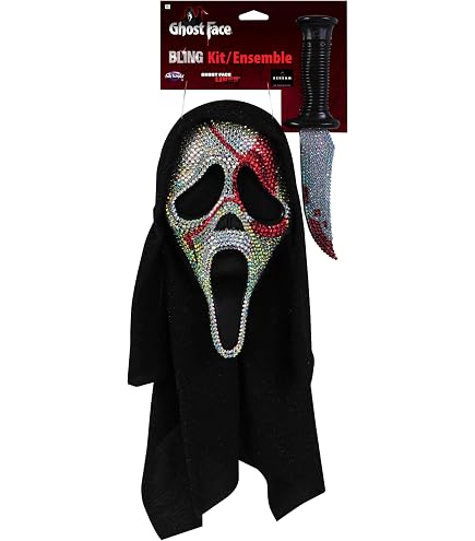 Amazon.com: Fun World Womens' Ghost Face Deluxe Bling Dress Costume, Small  : Clothing, Shoes & Jewelry