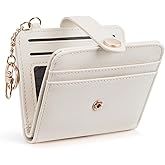 POIUGOYA Slim Wallet for Women,RFID Blocking Bifold Credit Card Holder with Zipper Coin Pocket,ID Window,Keychain