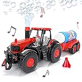 ArtCreativity Bump & Go Bubble Blowing Farm Tractor
