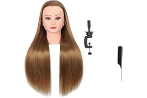 BAODANHAIR Mannequin Head with Hair 28“ Cosmetology Manikin Doll Head Mannequin Head for Braiding Hairstylists Cosmetology Students Practice Styling with Free Clamp (A01-27#)