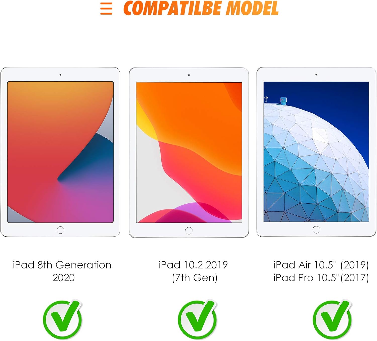 SPARIN [3 Pack] Screen Protector for iPad 8th Generation / iPad 7th Generation (10.2 Inch), Tempered Glass / Apple Pencil Compatible / High Definition: Electronics