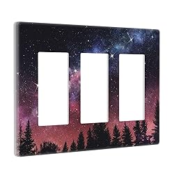 Forest Starry Night Sky Galaxy 3 Gang Triple