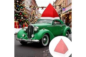 YIBOBO Christmas Giant Hat Car Decorations with Metal Support Rods, Large Felt Santa Hat for Golf Cart and Most Cars, Include