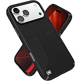 Speck PRESIDIO2 Grip for iPhone 17 Pro Max Case, MagSafe-Compatible, Slim Protective Case, Black/Slate Grey/White