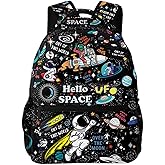 NASIAN Space Astronaut Rocket School Backpack for Boys Kids Girls Adjustable Strap Waterproof 16 inch School BookBag Outdoor Daypack Gifts