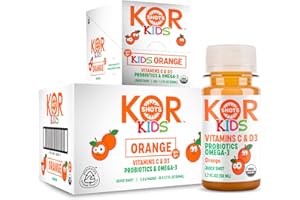 KOR Shots Kids Orange- 18 Pack x 1.7 Fl Oz - Immunity shot - USDA Certified Organic