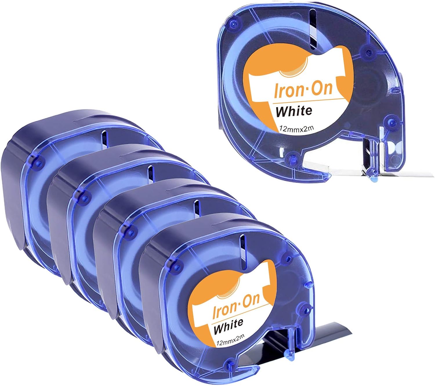 5Pack Compatible DYMO LT IronOn Fabric Labels 18771 Black Print on