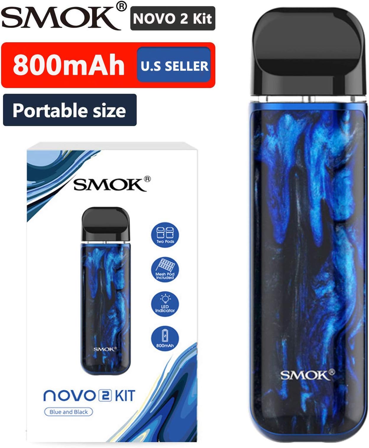 NOVO 2 Portable Pod Kit (Blue Black Resin)