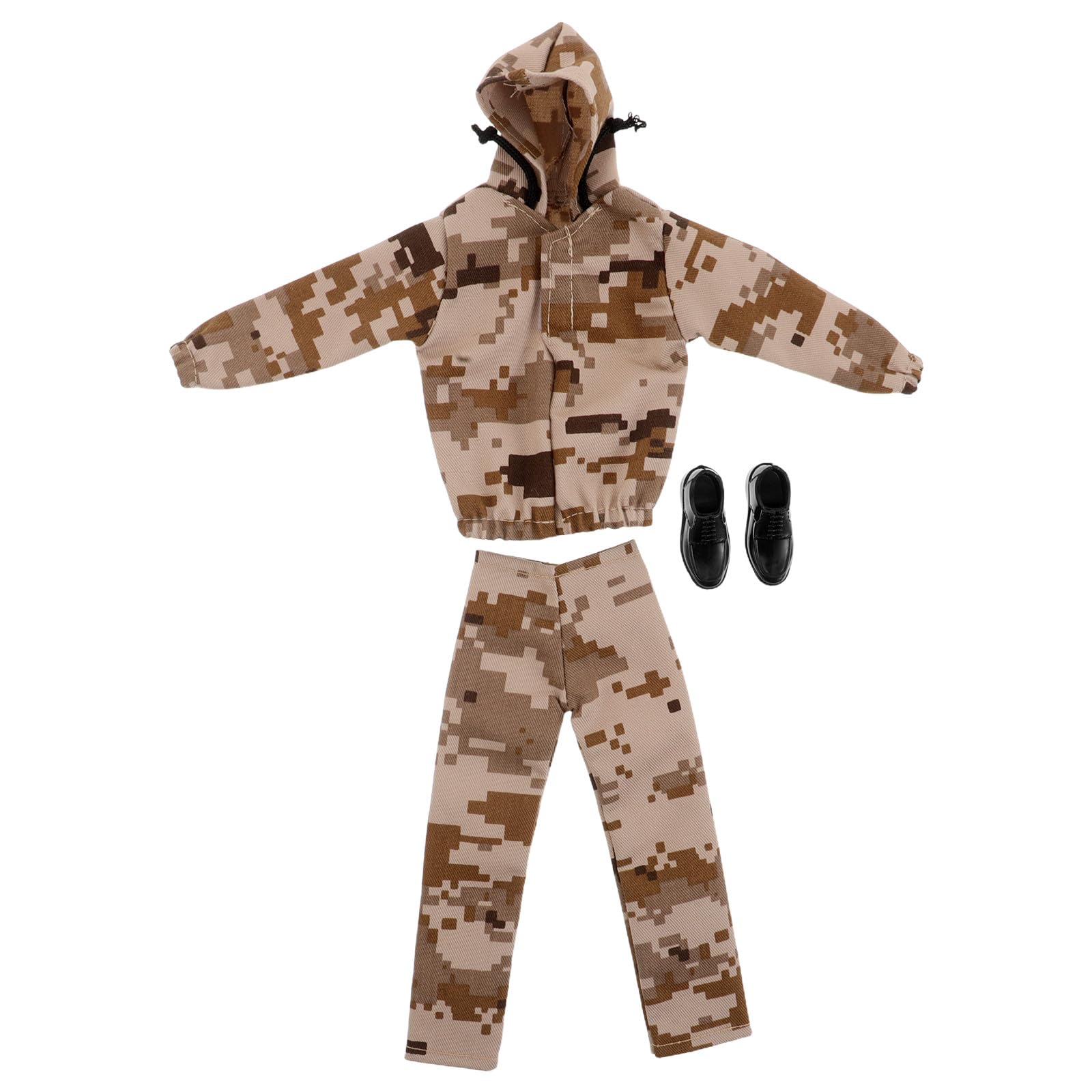 Abaodam Camouflage Military Uniform Set for 12 Inch Male Doll, 1/6 Scale Boy Doll Clothes with Shirt, Pants, Shoes, Action Figure Outfit Accessories