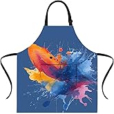 ANNA QUEEN Funny Cat Apron for Women Men with Pockets, Spring Sunflower Butterfly Apron Kitchen Chef Cooking Aprons
