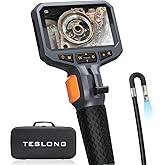 Articulating Borescope with Dual Lens Endoscope Camera, Teslong Two-Way Articulated Industrial Inspection Camera with LED Light, Flexible Mechanic Fiber Optic Snake Scope Cam for Wall Automotive-5FT