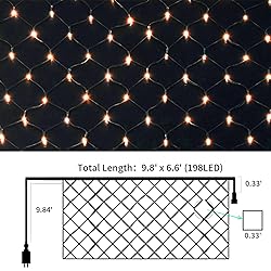 198 LED Orange Net Lights Outdoor Mesh Lights 9.8ft