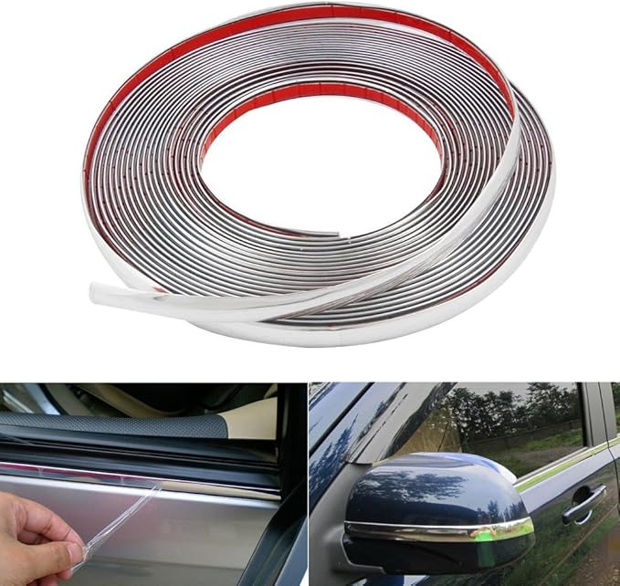 10mmx15m Car Chrome Styling Decoration Moulding Trim Strip Auto Bumper