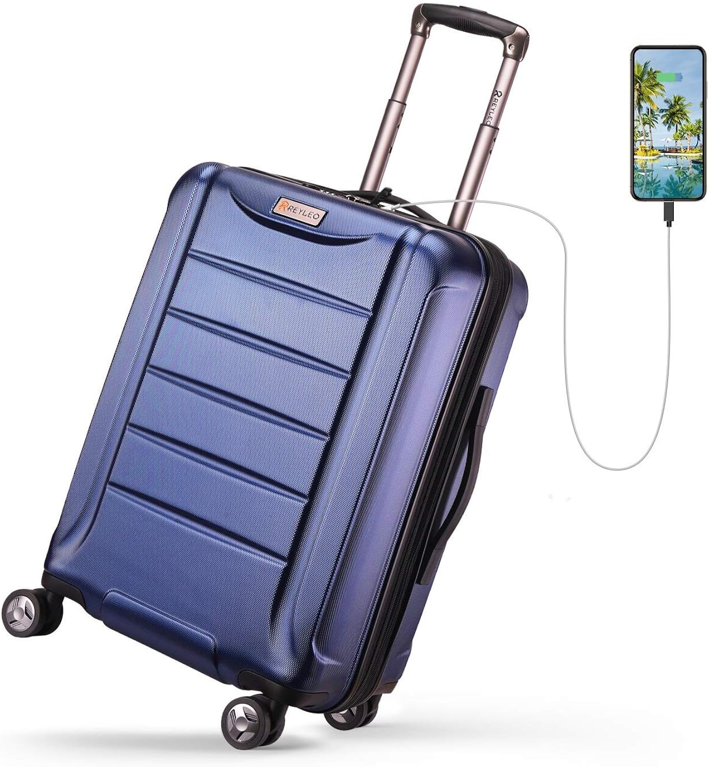 REYLEO Expandable Luggage 21 Inch PC Carry on Luggage