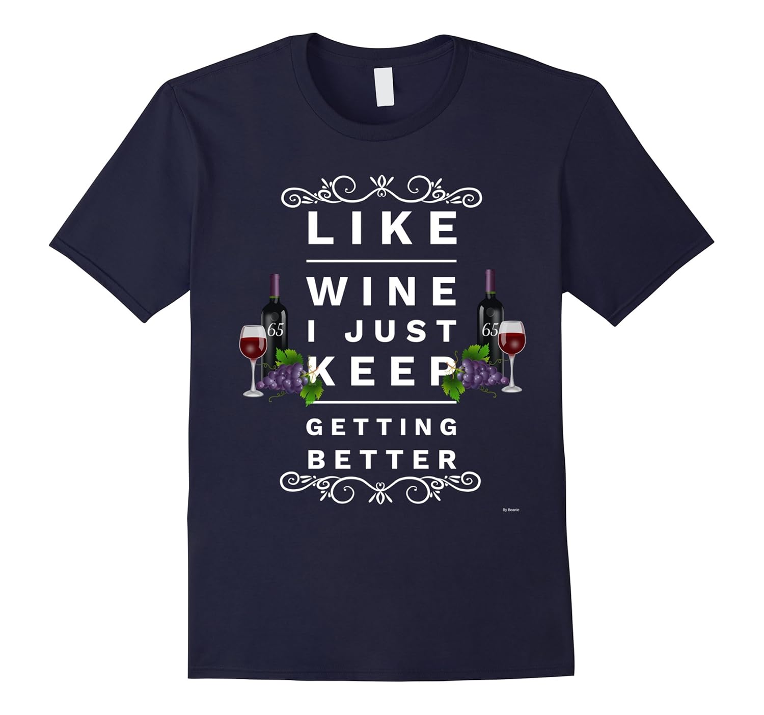 65 Year Old Birthday Gift T shirt Fine 65 Year Old Wine Tee-ANZ