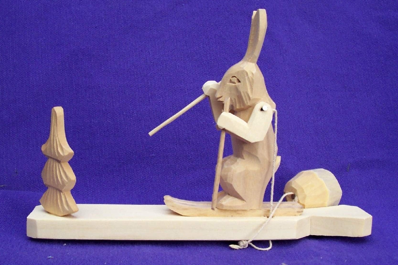 Easter Rabbit Bunny Skier Ski Bogorodskoye wood carving woodcarving wood carved
