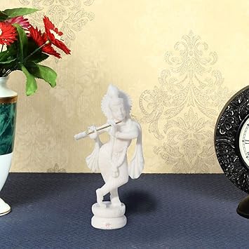 Handicrafts Paradise Resin Standing Krishna Idol (6.4 cm x 3.8 cm x 14.6 cm)