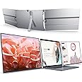 L LIMINK Laptop Screen Extender, 14” 1200P Al Alloy Triple Portable Monitor for Laptop, USB-C Plug and Play Extended Screen Compatible with MacOS, Windows, Android for 13-16" Laptops