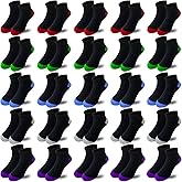 Tsmollyu Boys Socks 25 Pairs kids Sport Ankle Athletic Sock Half Cushion Low Cut sock