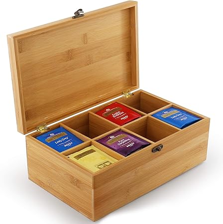 Bebo Beabo - Caja de té (bambú) 31x19x11 cm Tapa de bambú Completa.: Amazon.es: Hogar