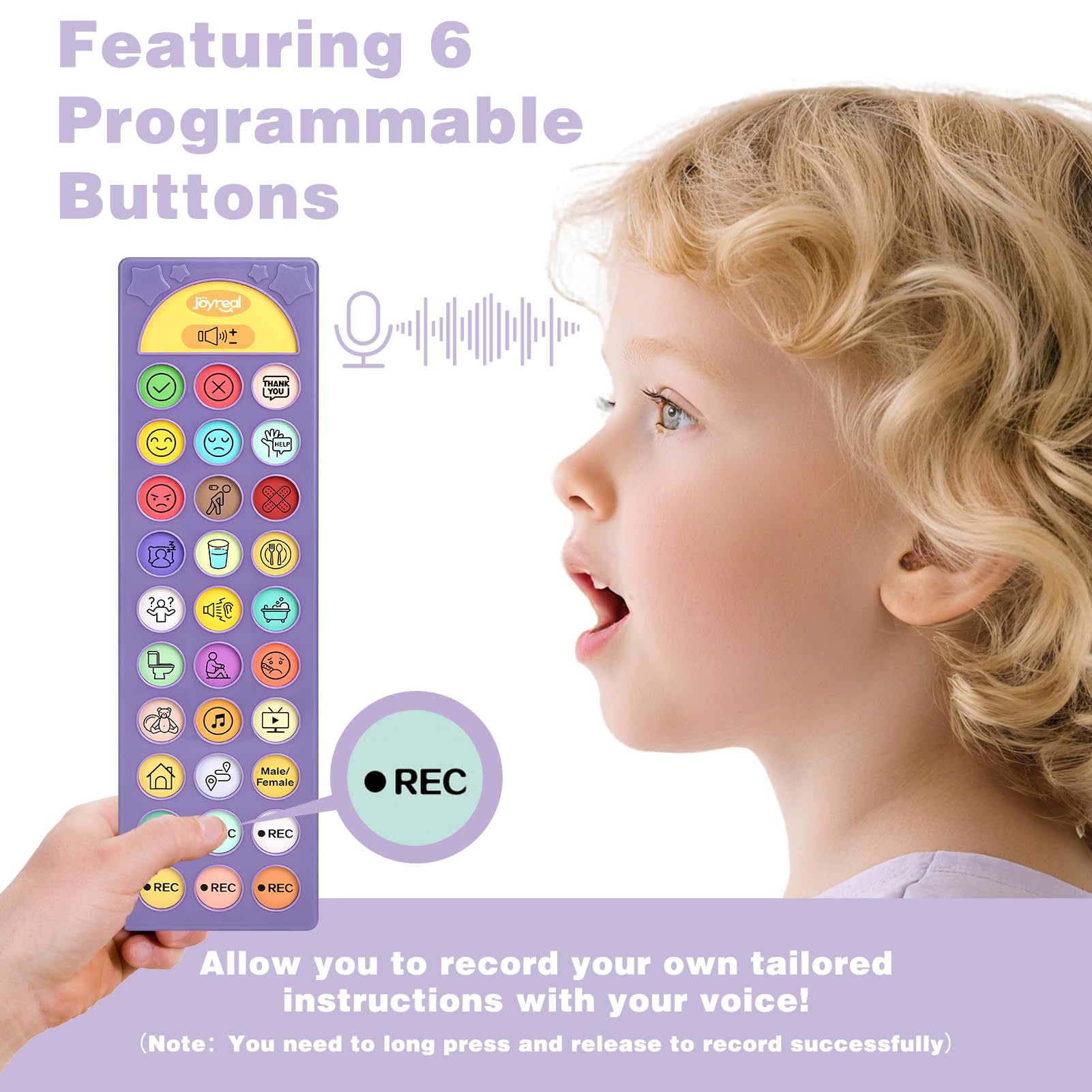 AAC Device for Autism, Joyreal Non Verbal Communication Tools for Speech Therapy & Stroke Rehab. Autism Talking Aids with 6 Programmable Buttons & Adjustable Volume, Autism Toys for Kids and Adults
