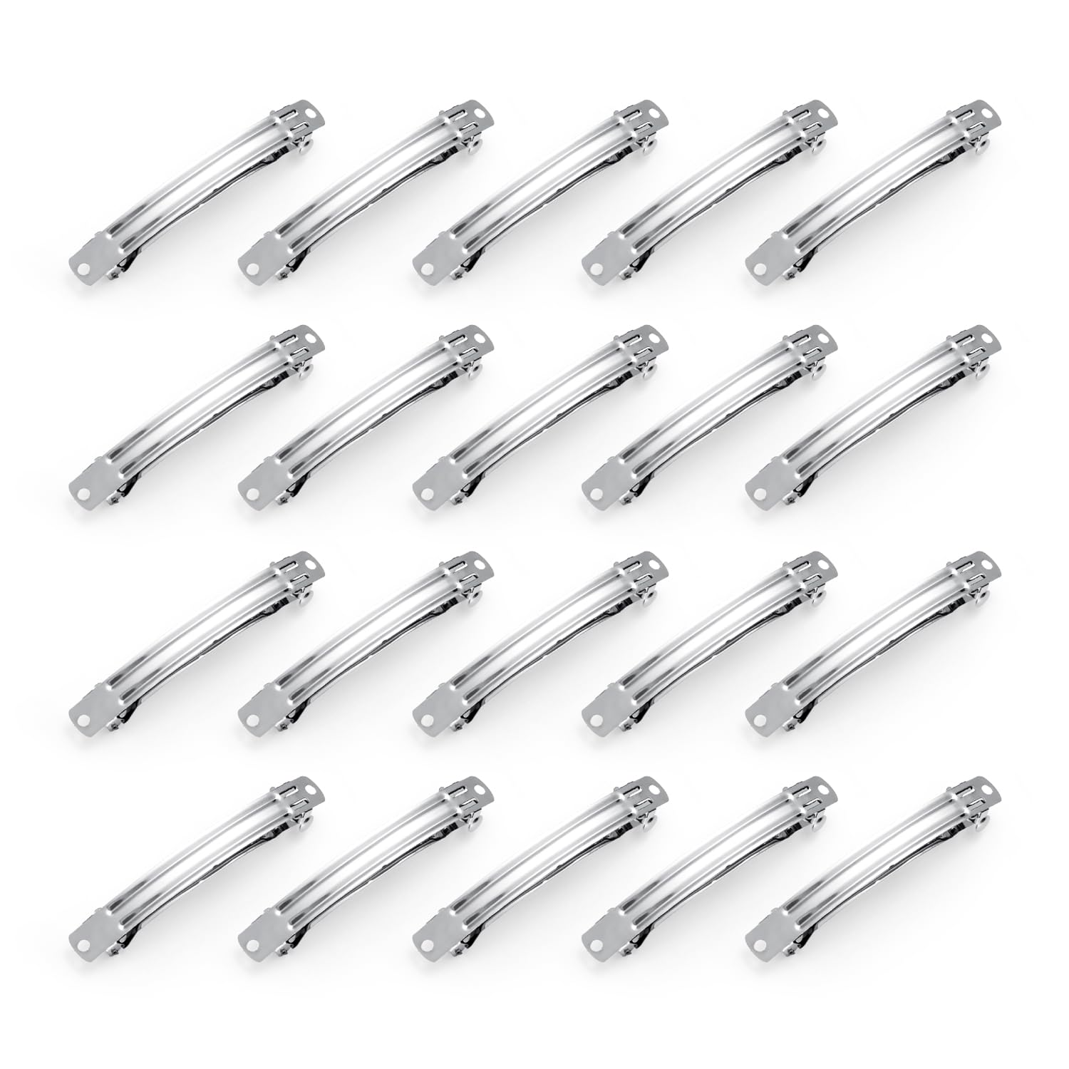 UJOY French Barrettes DIY Basics Hair Clips, Metal Hair Grips Accessory Silver Hair Barrettes -12Pcs for Size 2.3"&3.5" Valentine Hairclips for Wife, Girlfriend