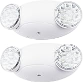 LIT-PaTH LED Emergency Light for Business, Battery Backup, 2 Pack | Hardwired Commercial Emergency Light Fixtures, 2 Bright and Adjustable Bug Eye Heads, UL 924 and CEC, 120/277 Voltage