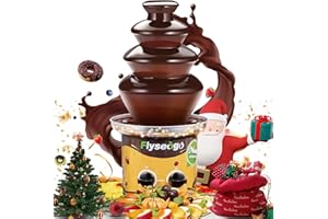 Flyseago 4 Tiers Chocolate Fountain Machine Upgraded Professional Fondue Fountain Easy Cleaning Hot Nacho Cheese Fountain for