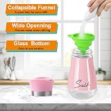 UDQYQ Salt and Pepper Shaker Set Glass 4 oz Pink with Funnel view 8