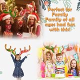 AUXHCYL Christmas Inflatable Reindeer Antler Toss Game Hat with 4 Rings view 7
