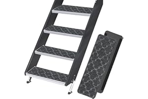 RUNROLE RV Step Covers 4 Pack Embossed Camper Step Rugs Non Slip Stair Carpet -24x7.5 Inches, Diamond Patterns
