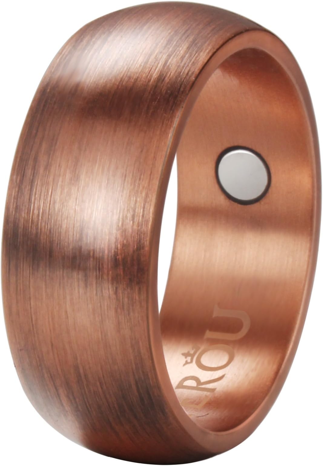 VITEROU Basic 8MM Magnetic Pure Copper Therapy Ring with 2 Powered Magnets for Arthritis Pain Relief Comfort Fit,Size 7-13