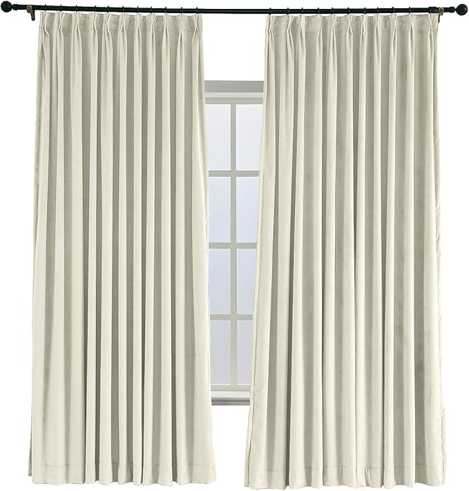 ChadMade Pinch Pleat 72W x 84L Blackout Lined Velvet Curtain Drapery