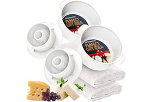 Cheese Mold 1.6QT - 2 PCS Follower - Cheesecloth 100% Cotton for Semi-Hard and Hard Cheeses - Homemade Cheese Making Supplies