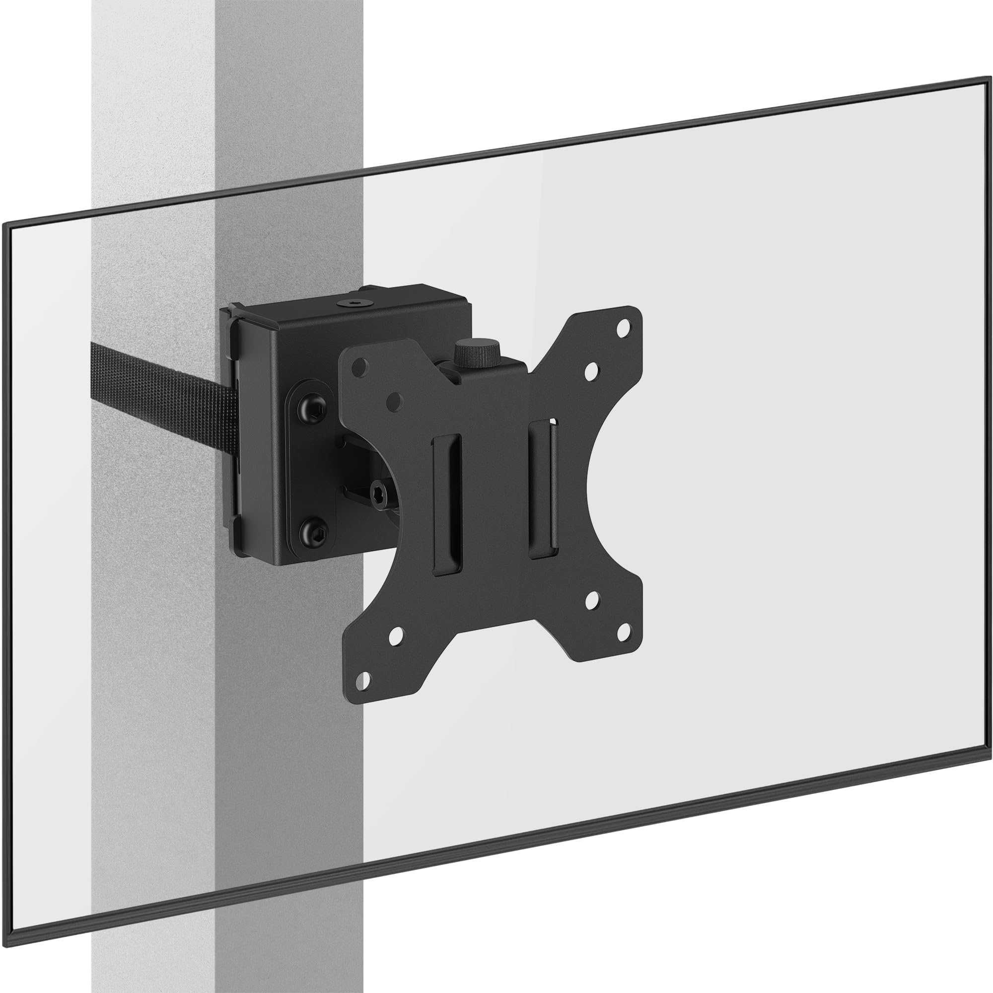 Photo 1 of ZEBOZAP ZZTVS2011 Outdoor Gazebo TV Mount for 13–27" Screens | Strap-On Pole Mount for Gazebo, Patio, Deck, Umbrella, Forklift & Ceiling | No-Drill Small TV & Monitor Mount | Weatherproof & Secure