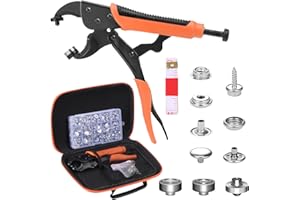 MOJIEZUO Heavy Duty Snap Fastener Tool,Adjustable Snap Setter Tool Kit with 80 Sets Snaps,Fastener Pliers Tool Kit for Repairing Boat Covers,Replacing Metal Snaps,Canvas,Sewing,Tarps