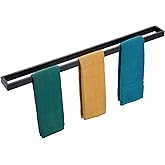 KOKOSIRI Towel Bar Matte Black Bath Towel Holder 32-Inch Kitchen Rack Stainless Steel for Bathroom Hardware Wall Mounted, 1 Pack B4008BK-L32