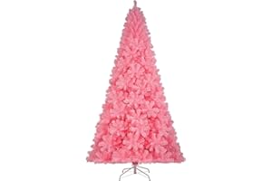 KTKDE 9ft Pink Christmas Tree, Xmas Decoration Tree w/2640 Pink Tips Full-Bodied Pink Artificial Tree, Perfect for Indoor Festival Holiday Use for Party, Office,Home,School,Restaurant,Shopping mall