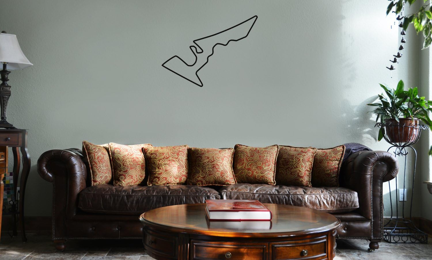 Decal Serpent Circuit of The Americas Austin Texas Race Track Map F1 Vinyl Wall Mural Decal Home Decor Sticker (Black)