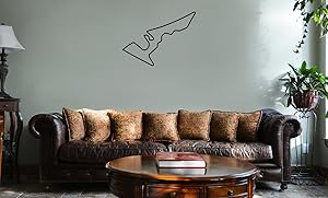 Decal Serpent Circuit of The Americas Austin Texas Race Track Map F1 Vinyl Wall Mural Decal Home Decor Sticker (Black)