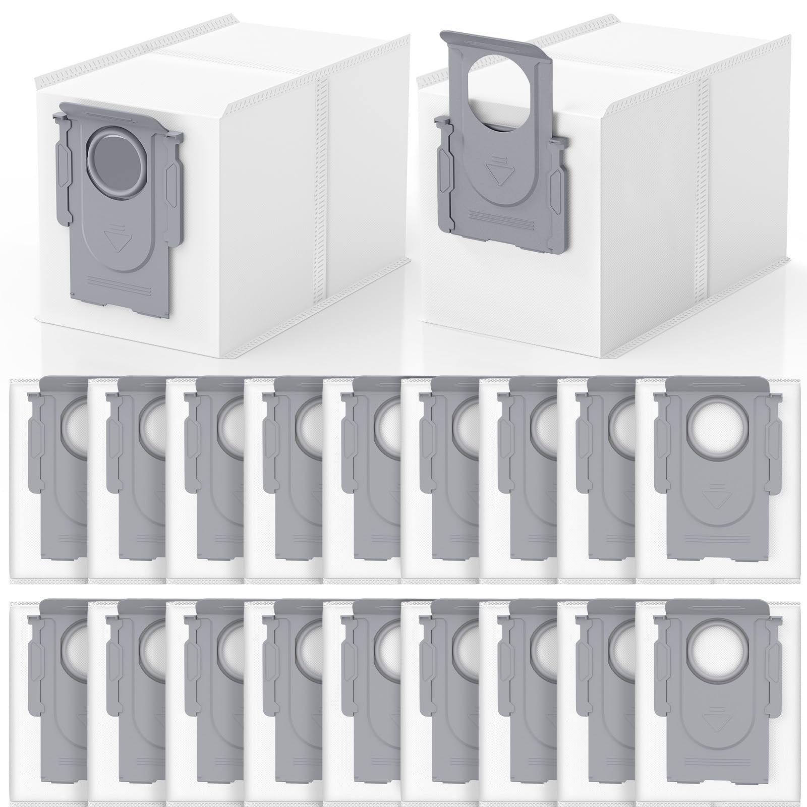 20 Pack QRevo Dust Bags Replacement for Roborock QV 35A, Qrevo S5V, Saros 10/10R, Z70, Curv/Curvx, Q Revo S/Pro/Plus/MaxV/Edge/ S5X/ S5A, S8 MaxV/Max Ultra Robot Vacuum Cleaner