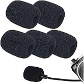 Headset Microphone Covers Foam, Lapel Headset Microphone Windscreen Sponge Foam Microphone Windscreen Mini Foam Cover for Variety of Headset Microphone Noise Reduction (5pcs)