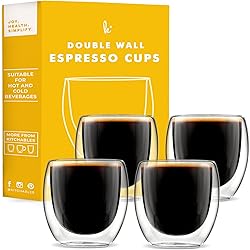 Kitchables Espresso Cups Set of 4, 2.7oz - Durable